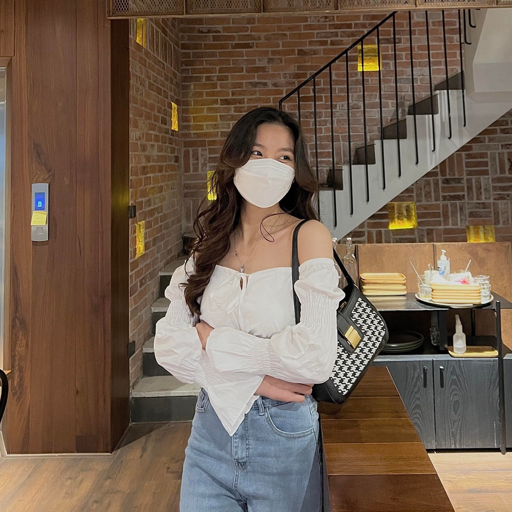 (FREESHIP) áo trễ vai dây rút ngực new quảng châu miho.house