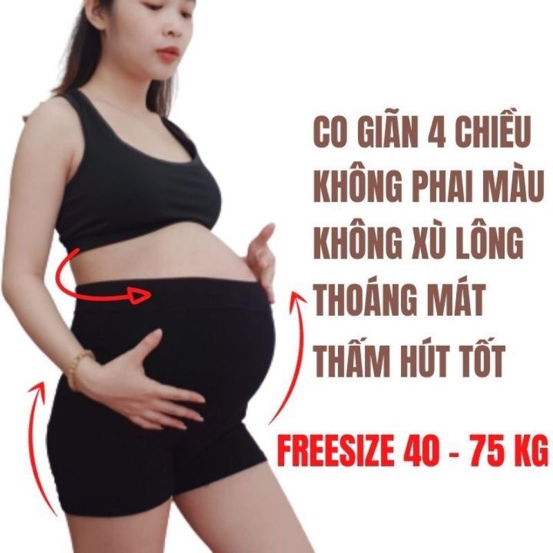 Quần mặc váy đáp bụng cho bầu không ren ở chân 201