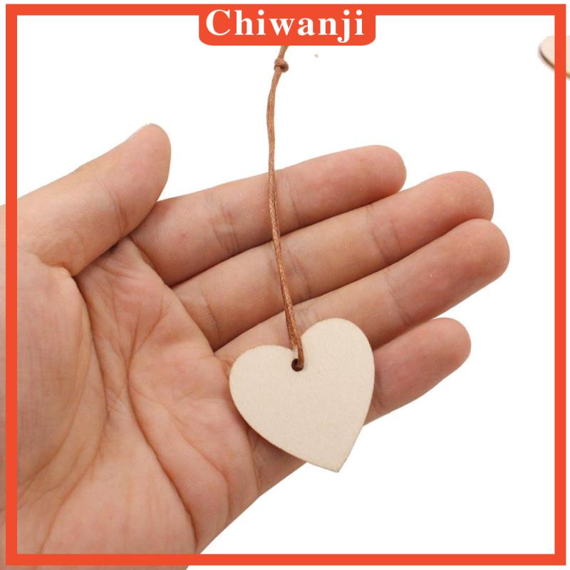 Set 100 Lát Gỗ Hình Trái Tim Tự Nhiên Dùng Để Làm Thẻ Thủ Công