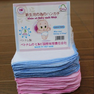 Khăn sữa sơ sinh cho bé 2 lớp, kt 32x32