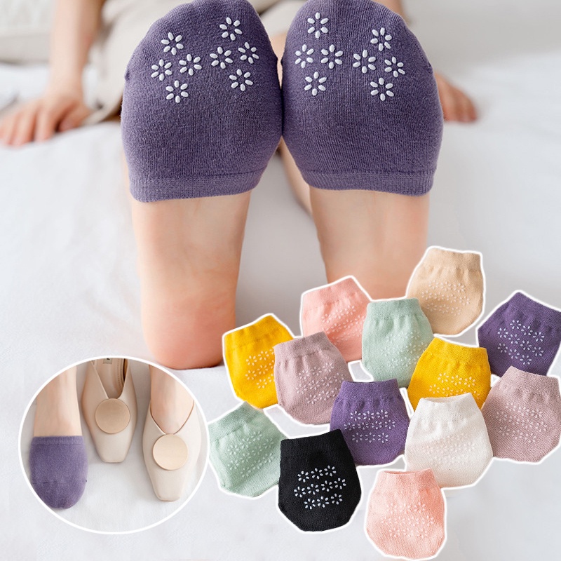 1 Đôi Tất Chân Nửa Bàn Chân / Miệng Nông Vô Hình Màu Sắc Kẹo Ngọt Thời Trang Mùa Hè