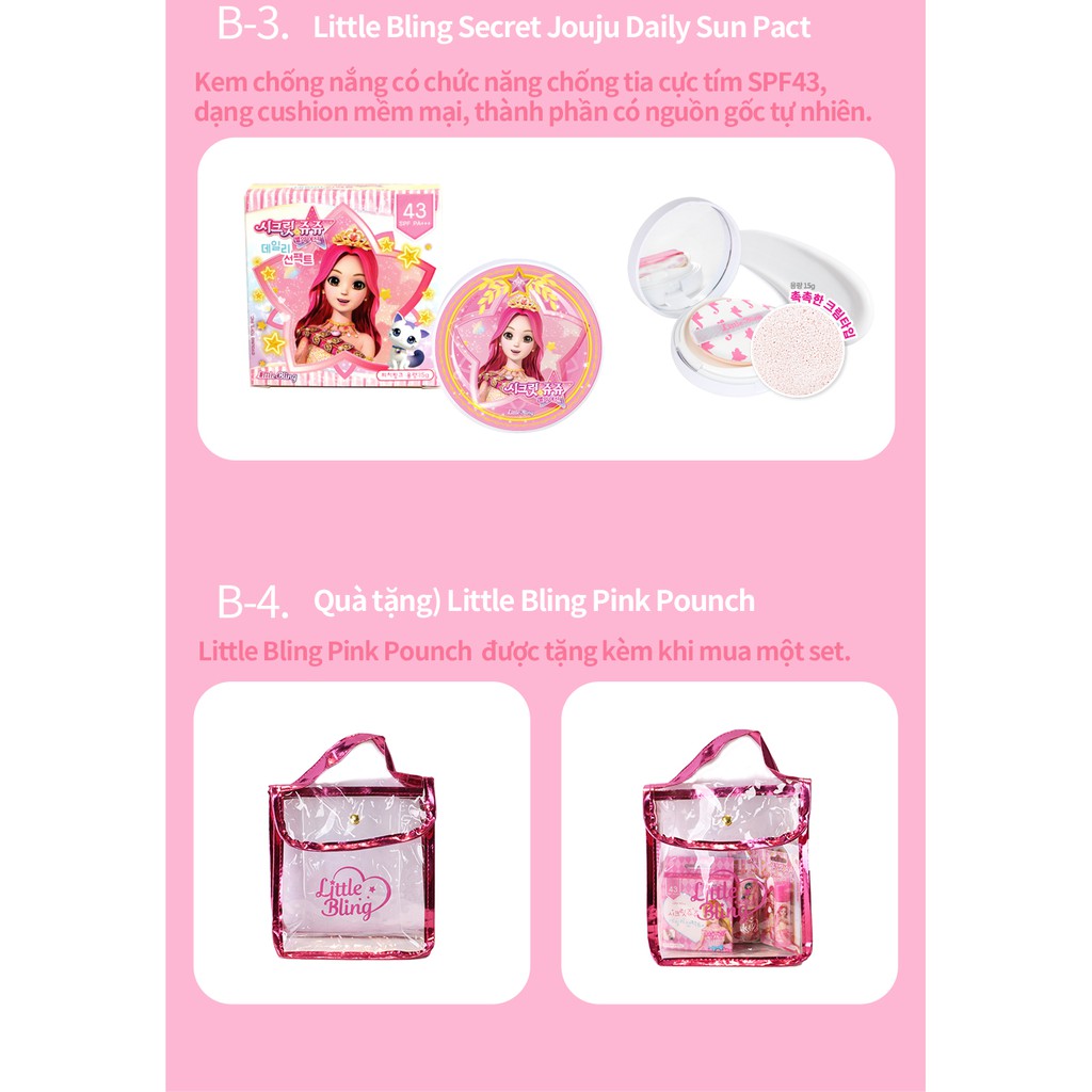 Set trang điểm cho bé Little Bling Secret Jouju Pink Pounch | BigBuy360 - bigbuy360.vn