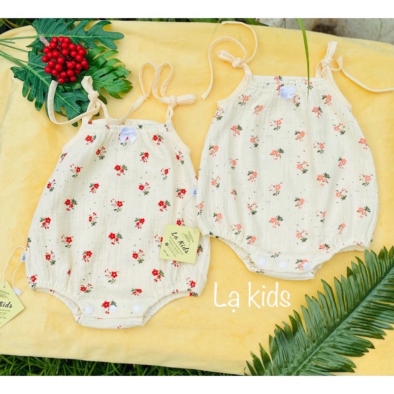 vải xô muslin 2 lớp cao cấp chùm hoa nhí may áo váy đồ bộ mềm mát thấm hút mồ hôi cho bé