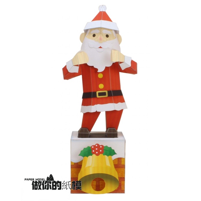 Khuôn Giấy Làm Đồ Chơi Trang Trí Hình Ông Già Noel Nhảy Múa DIY Cho Trẻ Em