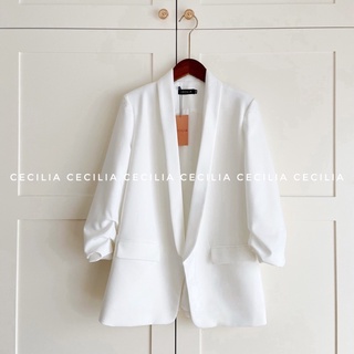 Áo blazer estelle by cecilia màu trắng ảnh thật chụp bởi cecilia chuẩn màu - ảnh sản phẩm 2