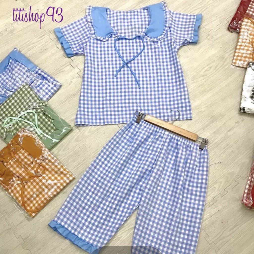 🔥[GIẢM SỐC]🔥 Bộ đồ mặc nhà siêu dễ thương 🔥FREESHIP🔥Bộ ngủ lụa caro nơ tiểu thư, siêu xinh, siêu mát/Titishop93 | BigBuy360 - bigbuy360.vn