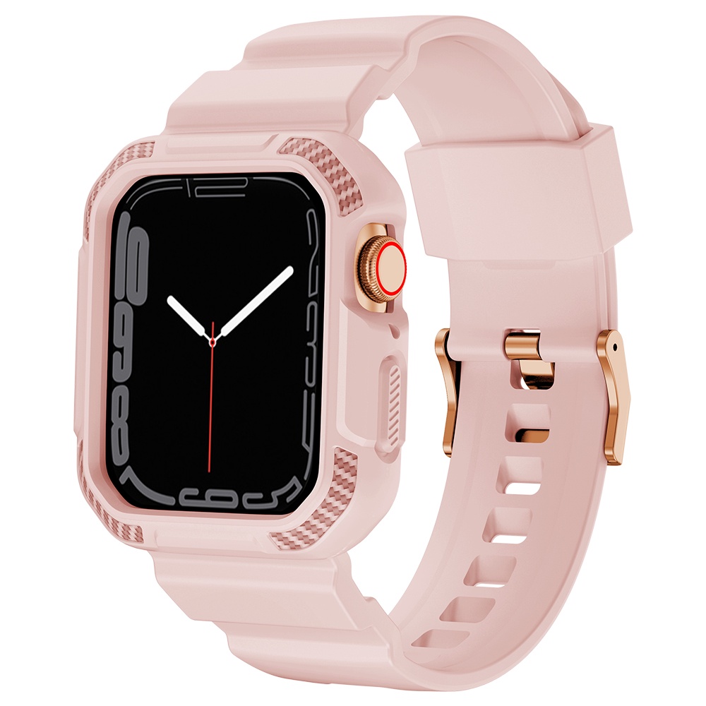 Dây Đeo Đồng Hồ Bằng TPU + Sợi Carbon Cho Apple iWatch Series 7 6 SE 5 4 3 2 45mm 41mm 40mm 44mm 42mm 38mm