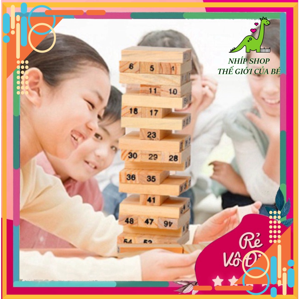 Đồ chơi rút gỗ luyện trí thông minh 54 thanh mini cho bé