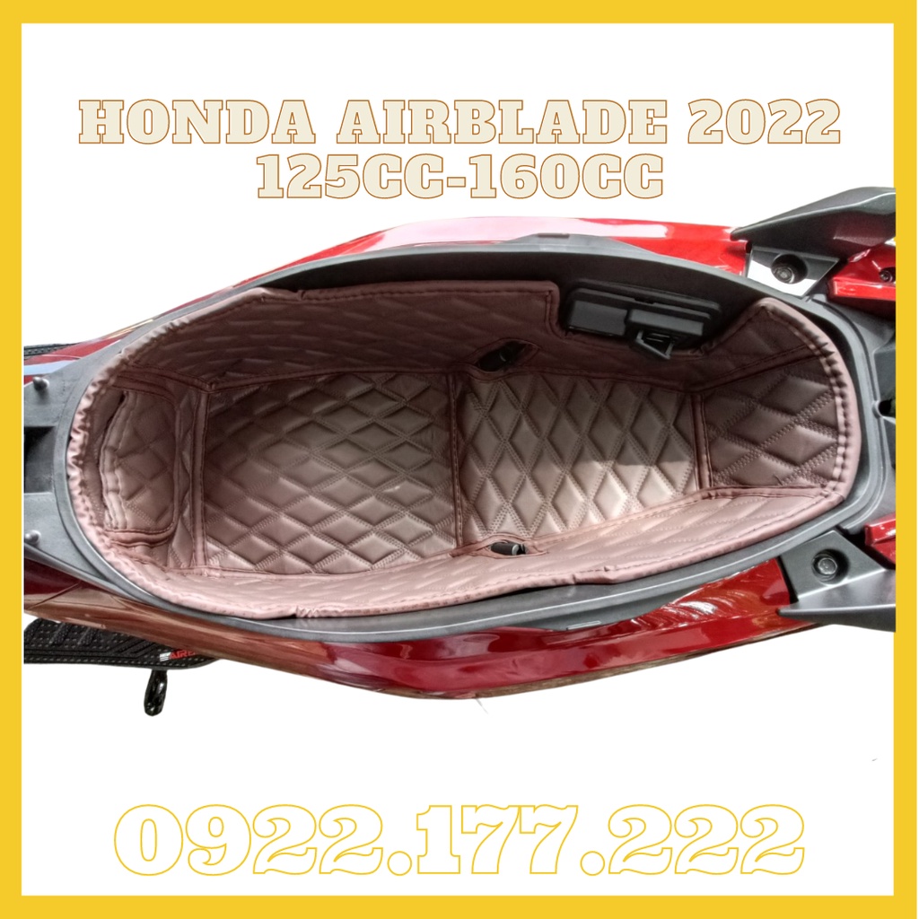 Lót cốp da xe Honda AirBlade 2022 (125cc-160cc) Form chuẩn đẹp, có túi đựng giấy tờ tiện dụng.