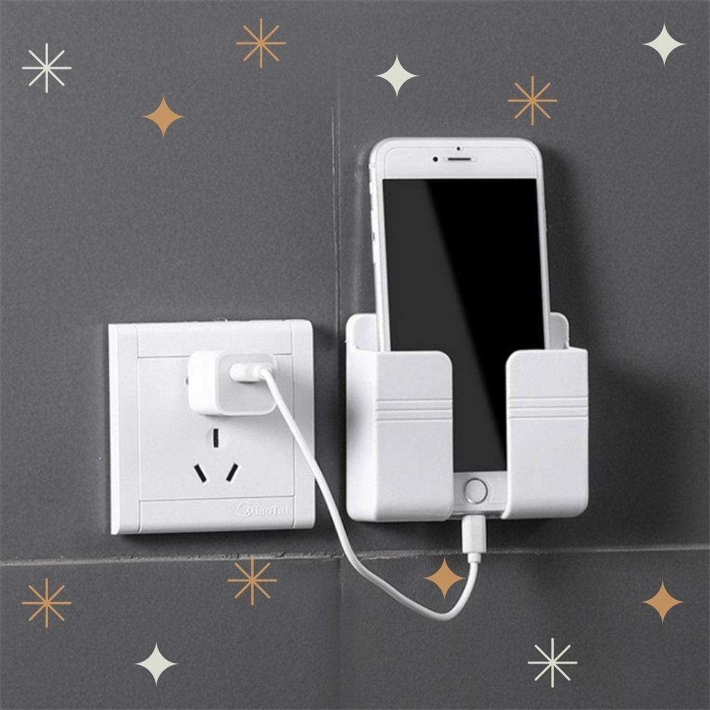 Kệ đựng điện thoại dán tường, remote, Sạc Điện Thoại Không Cần Khoan Tiện Lợi | BigBuy360 - bigbuy360.vn