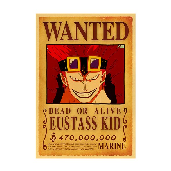 Poster One Piece Luffy Zoro Sanji Nami Robin Chopper Fanky hình nhân vật truy nã