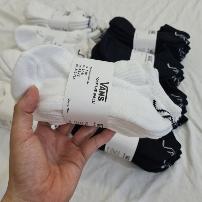 g] Pack 4 đôi tất thể thao Vans cổ ngắn White/Black CA30516