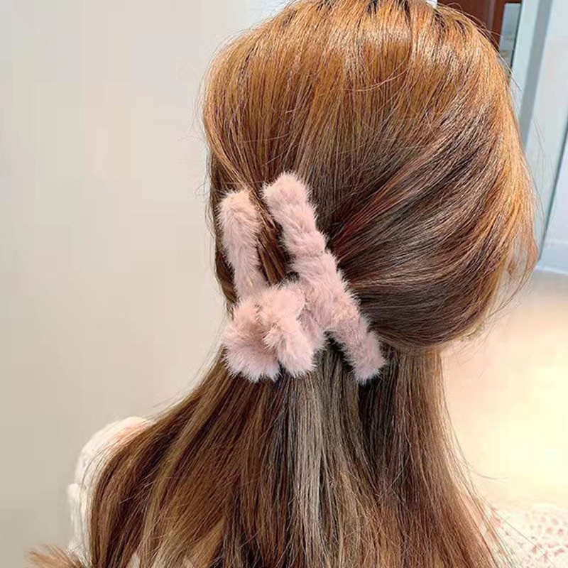 Kẹp tóc càng cua cỡ lớn màu sắc đơn giản phong cách Hàn Quốc cho nữ