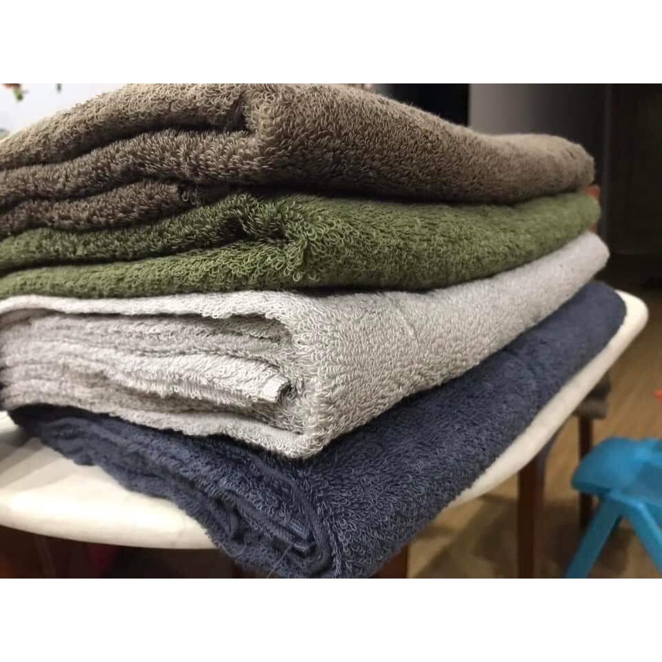 Set 2 khăn tắm MUJI cotton organic xuất Nhật Size 70x140cm