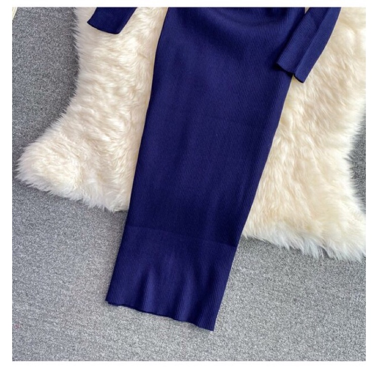 Đầm len nữ ôm body, đầm len hở vai gợi cảm