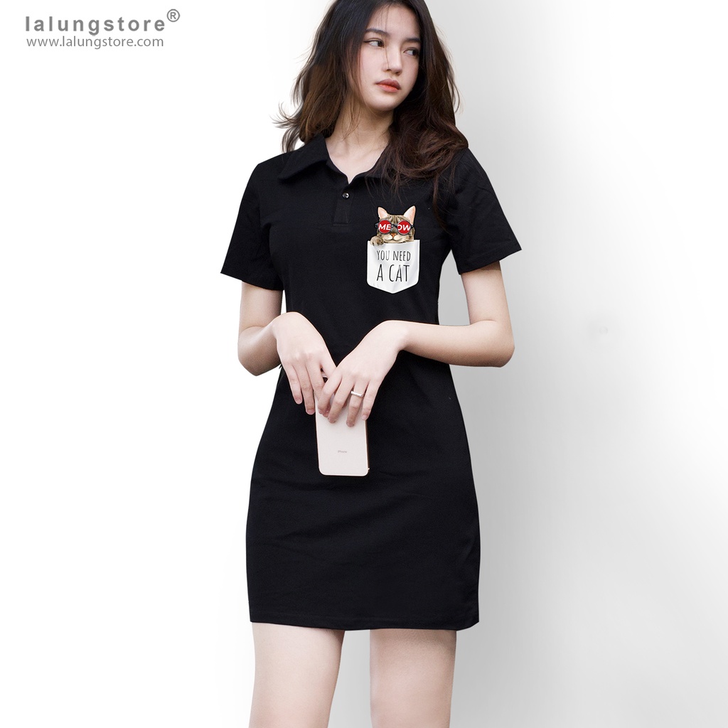 Đầm Polo Cotton Hoạ Tiết In Giả Túi có big size [1752]