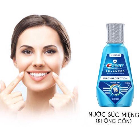 Nước súc miệng Crest Pro Health Advanced 1 lít.(Hàng Mỹ)