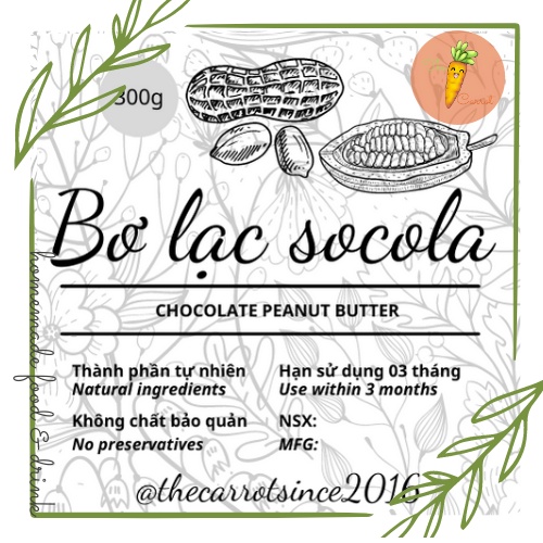 Bơ lạc socola  không đường nhà làm The Carrot