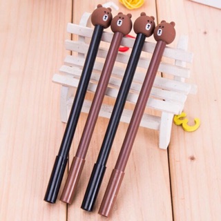Bút bi viết gấu nâu siêu dễ thương - bút bi nước văn phòng mực đen