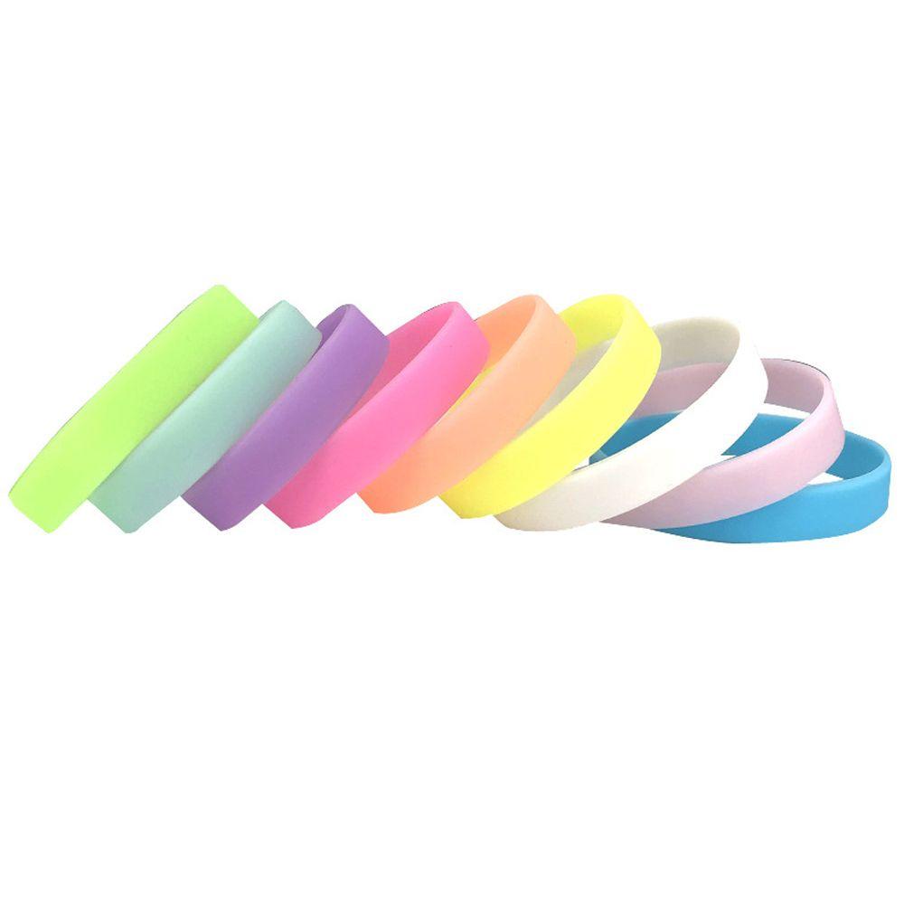 QUINTON Vòng Đeo Tay Cao Su Silicone Màu Dạ Quang Thời Trang Dành Cho Nam Và Nữ