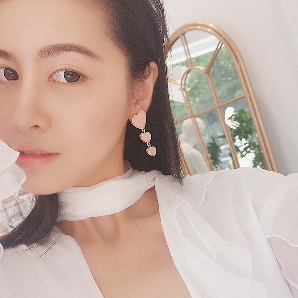 Bông Tai Nhiều Lớp Hình Trái Tim