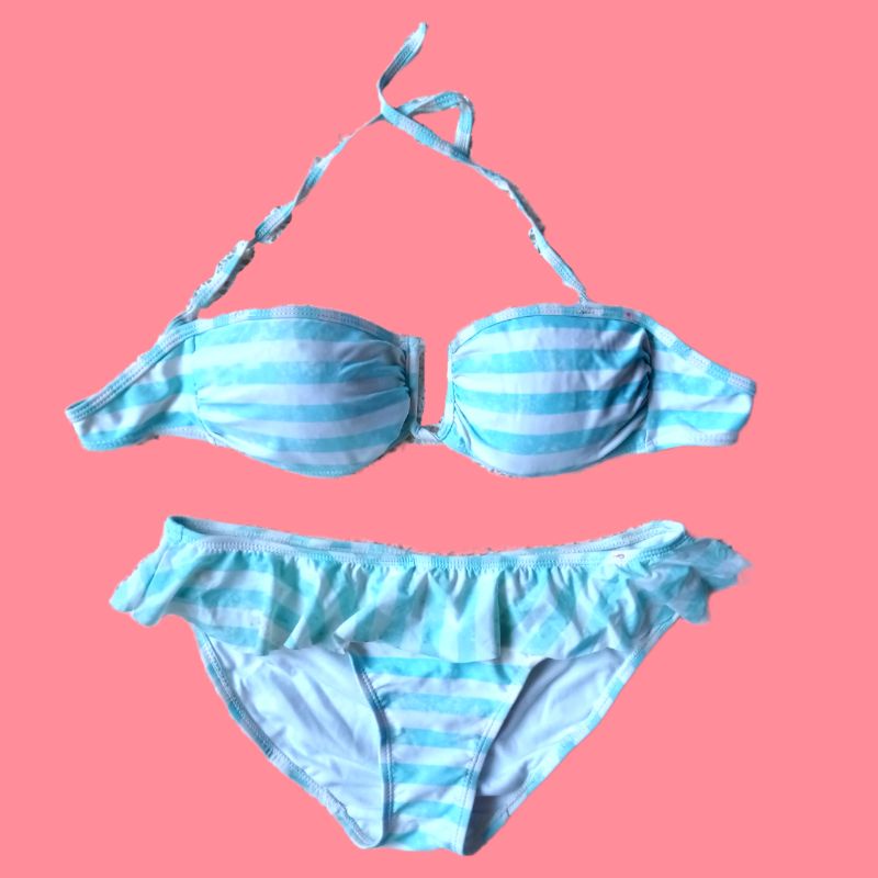 Bikini 2 mảnh 2ndhand sọc dễ thương