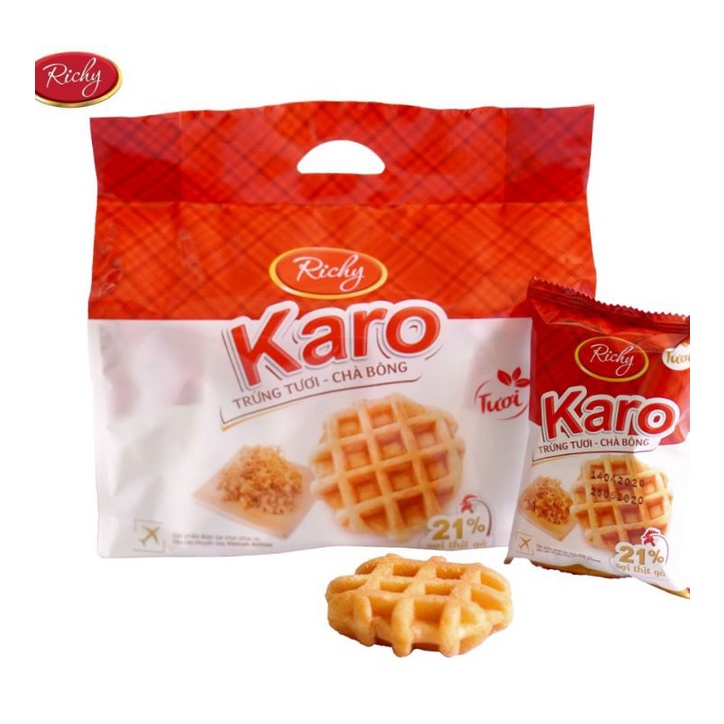 bánh karo chà bông richy thùng 12 bịch