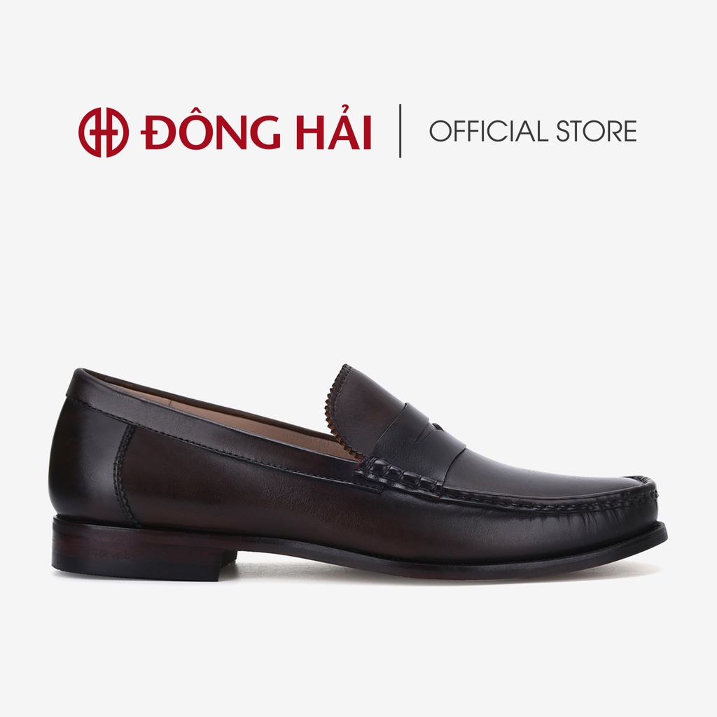 Giày lười nam Đông Hải thiết kế Penny Loafer da bò cao cấp  đế cao su cao 3cm dễ di chuyển - G0614