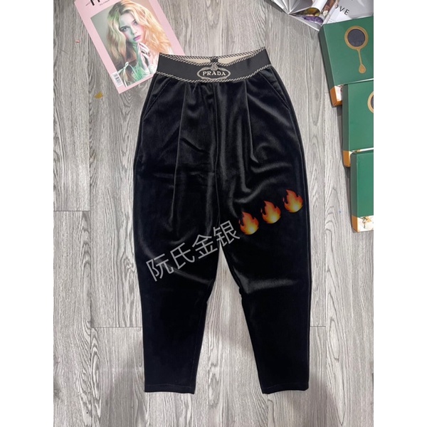 Quần Nhung Tăm Cạp  Chun chữ Trẻ Trung