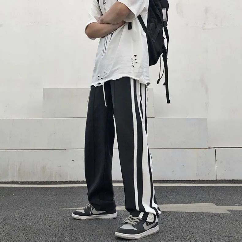 Quần Thể Thao adidas Dáng Rộng Ống Suông Kẻ Sọc Thời Trang Xuân Hè Cho Nam
