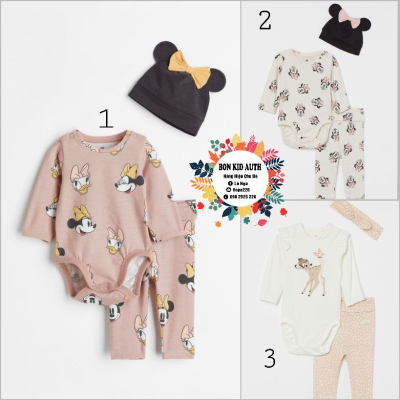 Set 3 chi tiết sơ sinh HM UK/CHINA/ES sz 1-2, 2-4, 4-6, 6-9