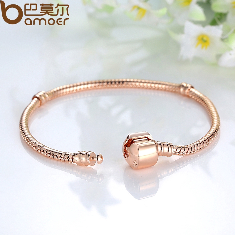 BAMOER Vòng Tay Da Rắn Mềm Màu Vàng Hồng Và Bạc DIY | BigBuy360 - bigbuy360.vn