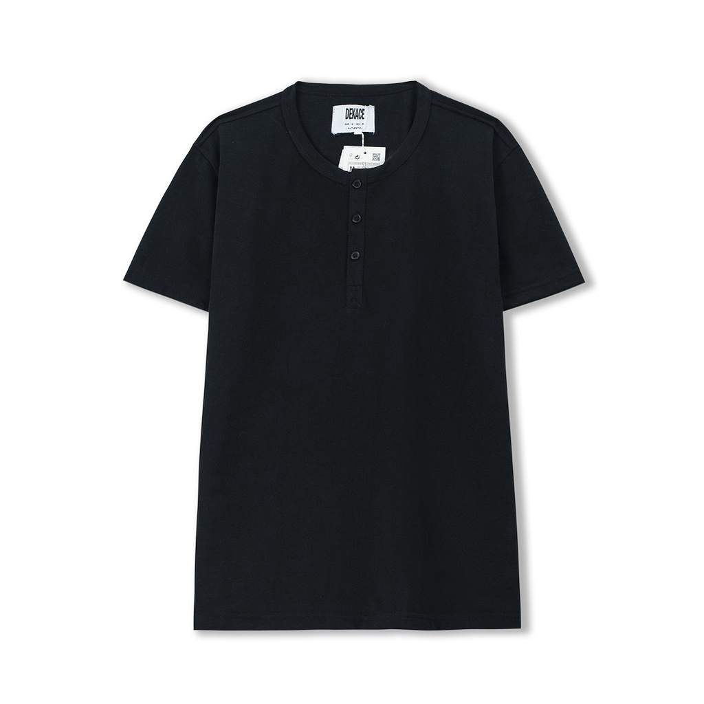 Áo Thun Nam Cổ Henley - Áo Phông Cổ Henley Vải Cotton Cá Sấu Dày Dặn Co Giãn Tay Ngắn