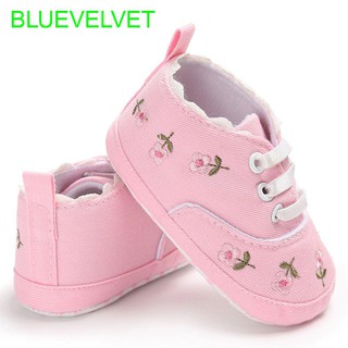 Giày vải cotton thêu hoa cho bé tập đi