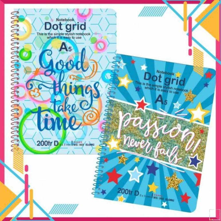 Sổ lò xo đơn KLONG A5 Dot Grid ruột chấm 70/76; MS: 968 []