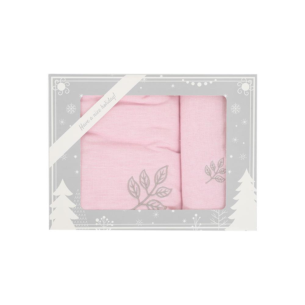 HomeBase HLS Bộ 2 khăn cotton ASMIN W140xD1xH70 Cm màu hồng