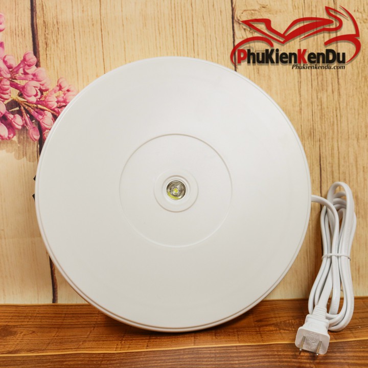 ĐẾ XOAY, BÀN XOAY TRƯNG BÀY SẢN PHẨM 25CM CÓ LED DÙNG ĐIỆN 220V, TẢI 10KG