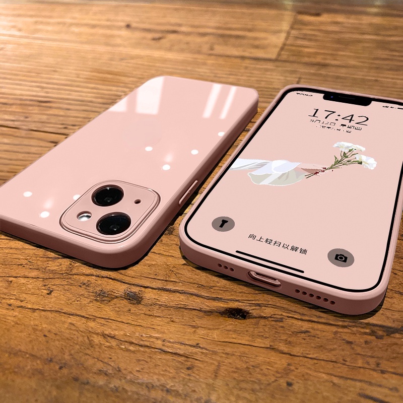 Ốp điện thoại Silicon và kính cường lực đơn giản thích hợp cho Iphone 13 12 11 Pro Max X XR XSMAX