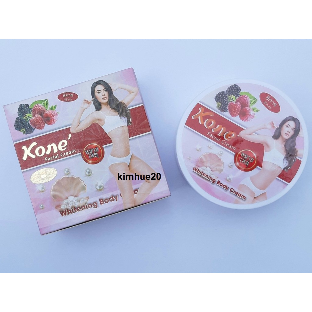 Kem Dưỡng Da Siêu Trắng Chiết xuất dâu tằm Koné Whitening Body Cream SPF 45+++ ngăn ngừa vết thâm sắc tố đen mụn lưng