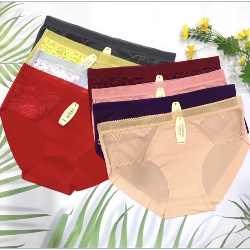 Quần Lót Su Đúc phối ren tinh tế. Quần Lót Nữ Thun Lạnh chất đẹp freesize từ 50-65kg