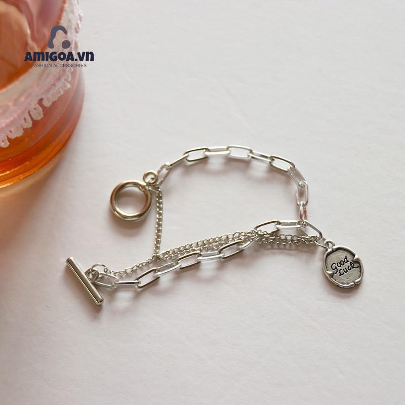 ✨✨Vòng Tay Có Khóa May Mắn OT Phong Cách Hip Hop Cho Nữ
