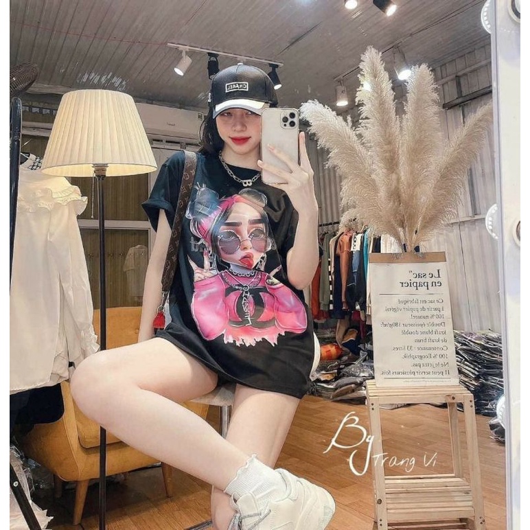 ÁO PHÔNG IN HÌNH CÔ GÁI , 4 MÀU HOT HIT, KÈM VIDEO & ẢNH THẬT , HÀNG QC TÚI ZIP XỊN XÒ