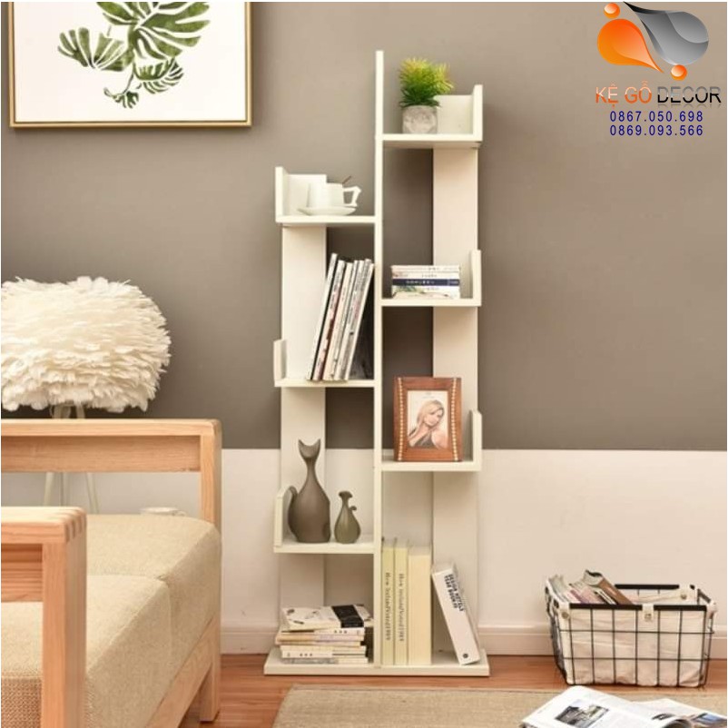 Kệ Sách Hình Cây - Kệ Sách Sương Rồng 8 Ngăn Gỗ MDF