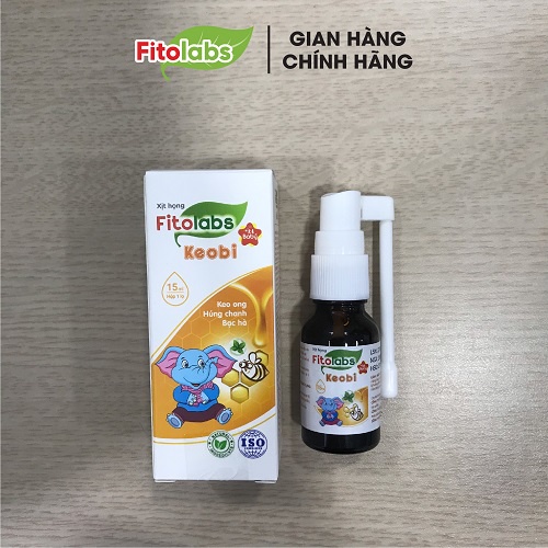 Xịt Họng Keo Ong Fitolabs Keobi Xịt Miệng Cho Bé Giúp Làm Sạch, Giảm Vi Khuẩn, Dịu Mát Họng, Hô Hấp Khỏe Lọ 15ml FITO17