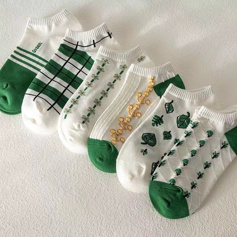 Vớ Ngắn Mỏng Màu Xanh Lá Dễ Thương Phong Cách Nhật Bản Thời Trang Mùa Hè Cho Nữ