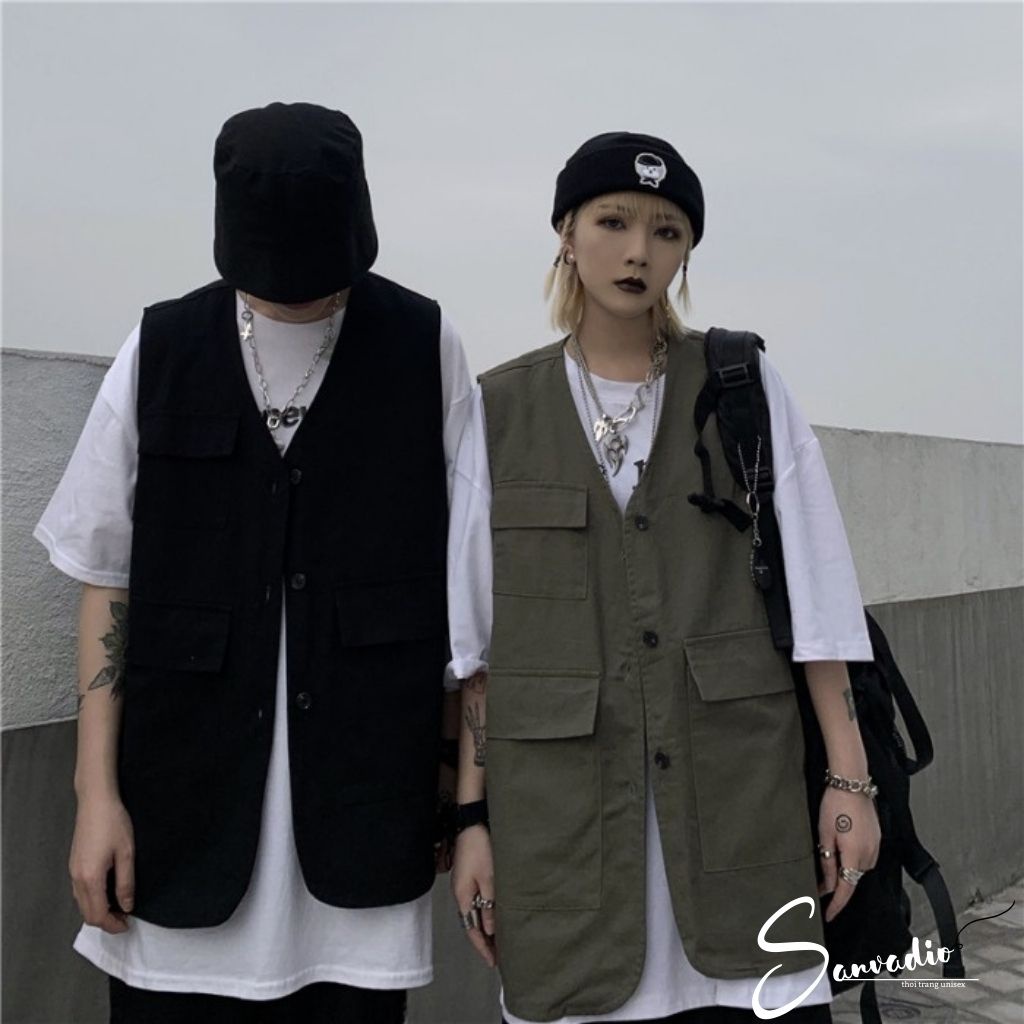 Áo gile SANVADIO unisex form rộng Gile Basic Tea nam nữ oversize phong cách ulzzang GL21