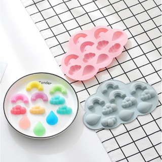 Khuôn silicon đổ socola thạch fondant kẹo dẻo bánh quy hình cầu vồng đám mây