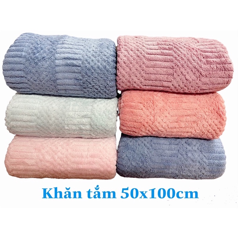 Khăn Tắm lông cừu  Vân Sần Nhanh Khô Siêu Thấm Hút, Khăn Tắm Lông Mềm Thấm Hút Tốt Màu Đẹp