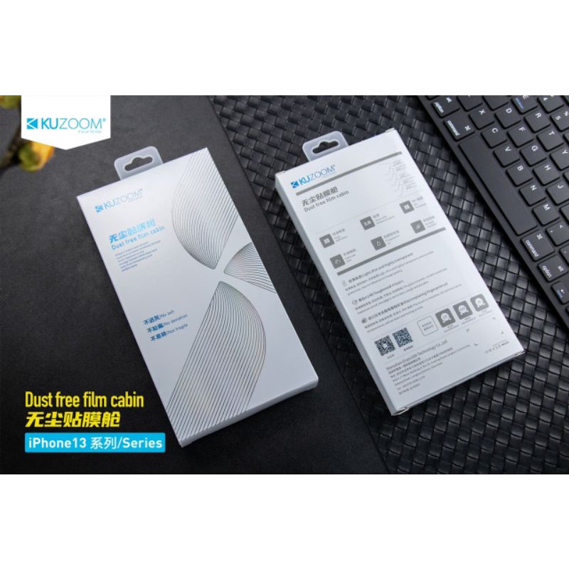 Kính cường lực Kuzoom kèm khung tự dán cho iphone 14 pro max / 14 pro / 14 pro / l14 /13 pro max/13 pro/13 full màn hình