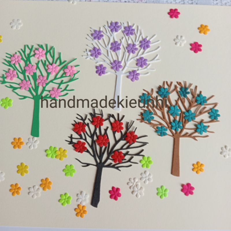 100 hoa vải size nhỏ 1cm, trộn nhiều màu - Thích hợp trang trí thiệp, bưu thiếp, bao lì xì,....